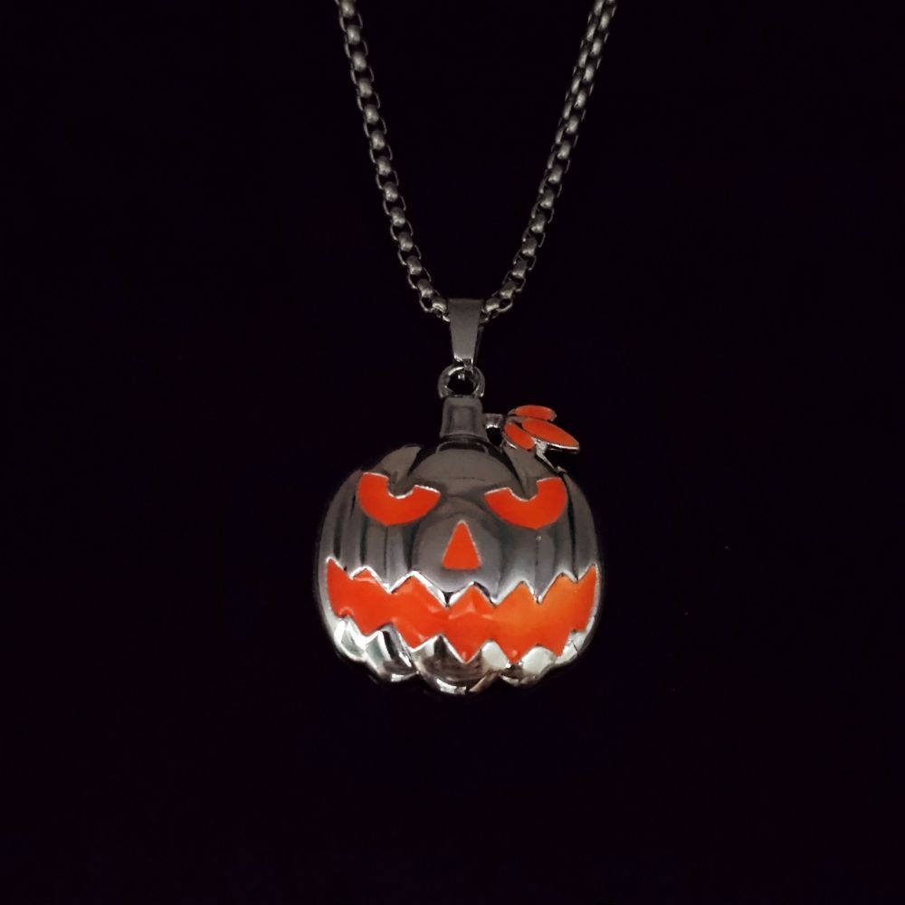 Halloween Ghost Festival Accessories Luminous Pumpkin Pendant Necklace